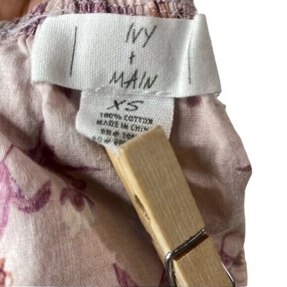 Ivy & Main Floral Tube Tank Pink Lavender Crop Tank Top Size XS& - Picture 2 of 7